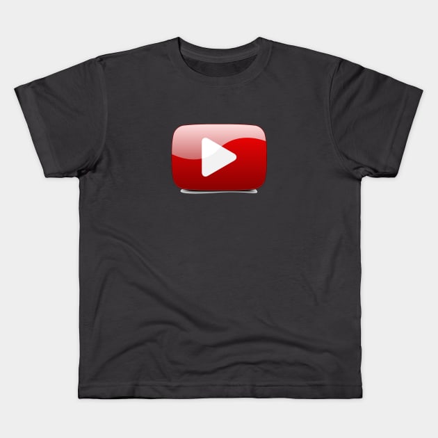 PLAY BUTTON Kids T-Shirt by DESIGNSBY101